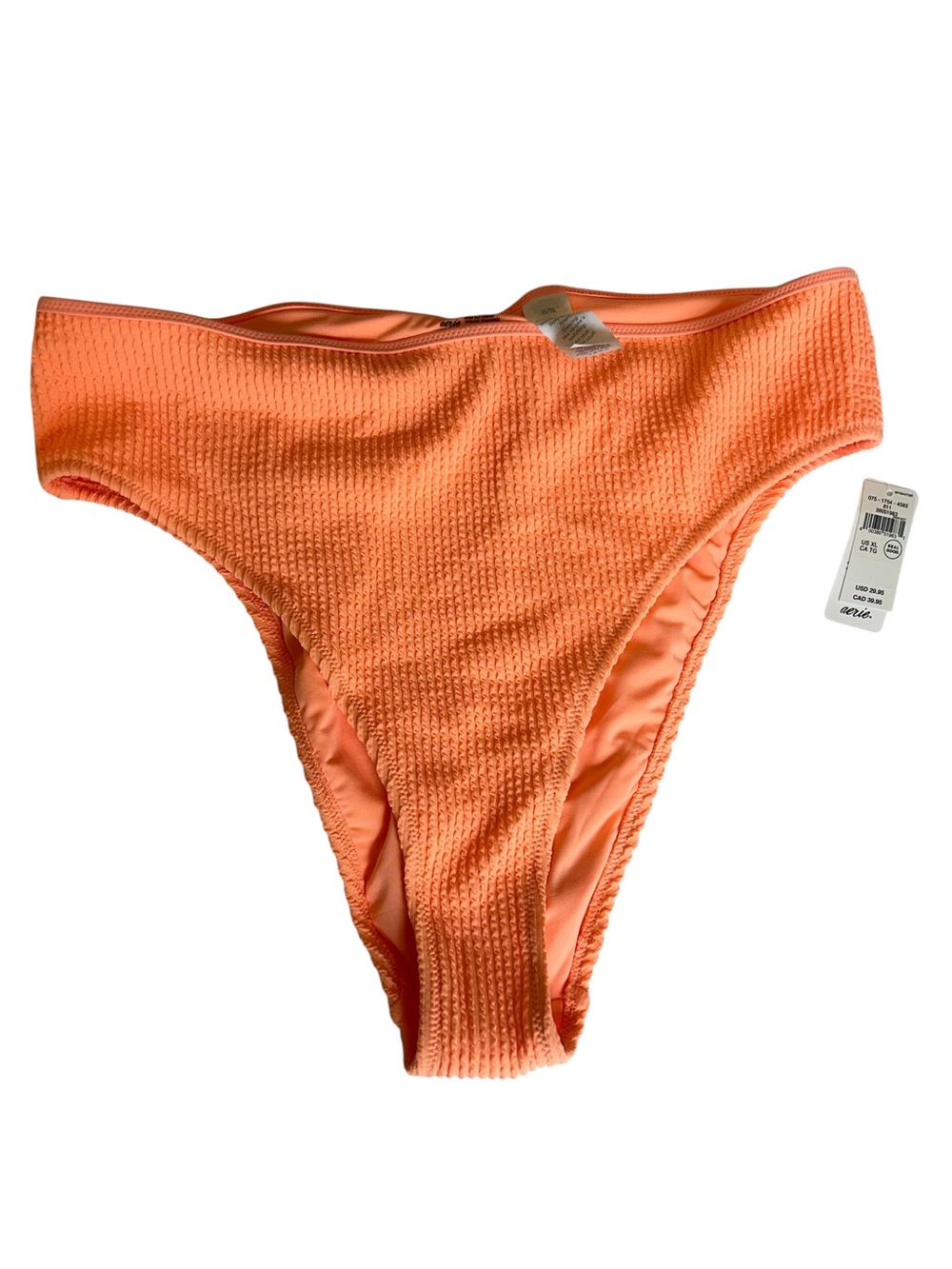 aerie Coral High-Cut Cheeky Bikini Bottom